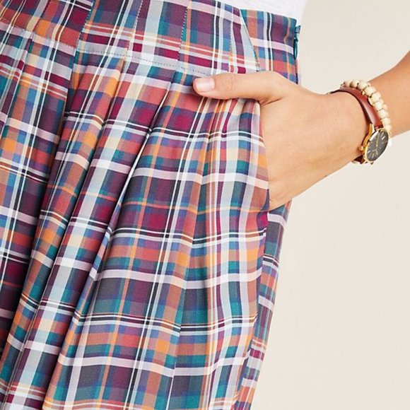 Multicolor Plaid Kachel Wide-Leg Pants (NWT) - Picture 2 of 4